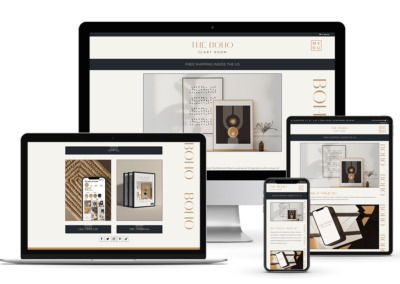 Image of Online Store "Boho Art Room" website on different devices