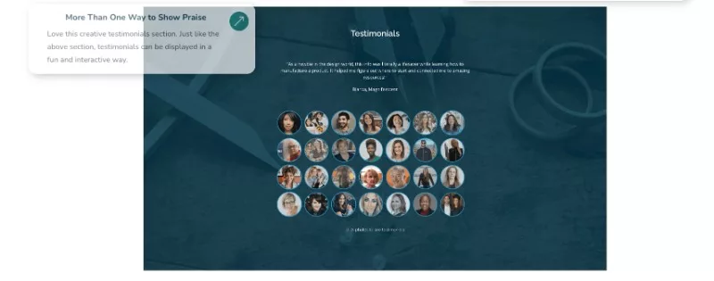 example of testimonials section of a webpage